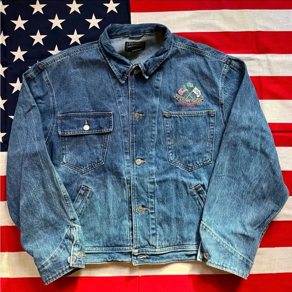Vintage polo Olympic jeans jacket